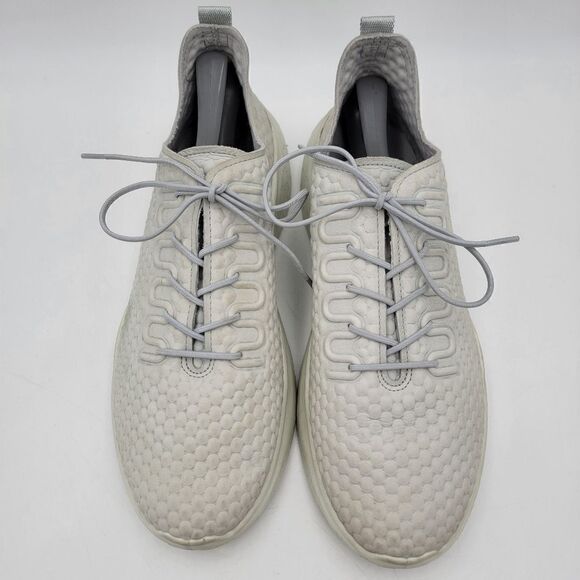 Ecco Therap Mens 12-12.5 Gray White Shoes Sneakers Athletic Walking Lace Up - Picture 8 of 14